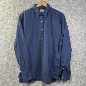 Faherty Shirt Mens 2XL Blue Solid Long Sleeve Button Down Stretch Casual Pocket